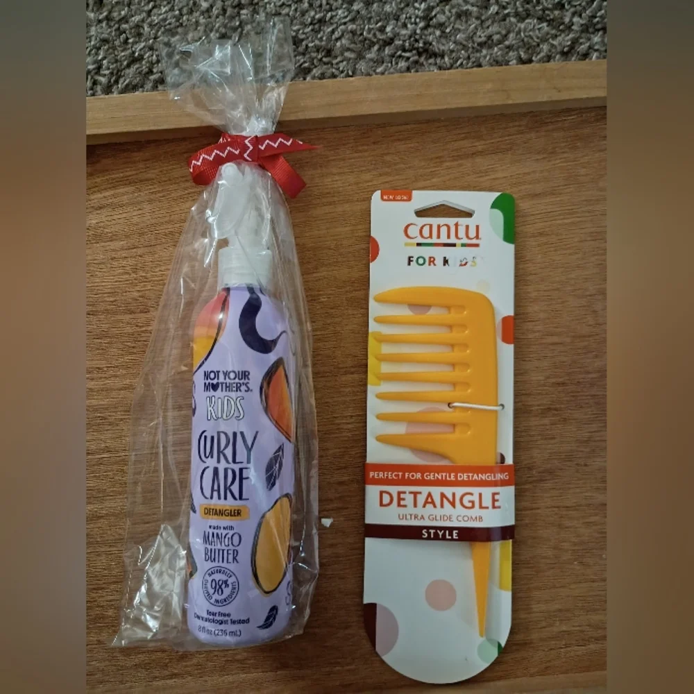 Kids Hair Bundle, Cantu Kids detangle Comb, Curly Care Detangler, NWT